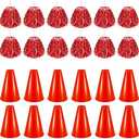 Sosation 24 Pieces Cheer Megaphone and Cheerleading Pom Poms for Noisemaker Party Favors Sports Cheering Megaphone Pompoms for Cheers Ball Dance Basketball Football Game Outdoor Activities