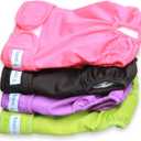 Teamoy 4pcs Washable Female Dog Diapers, Reusable Doggie Diaper Wraps for Female Dogs, Super-Absorbent and Comfortable, Medium (Black+ Purple+ Green+ Rose Red (4pcs))