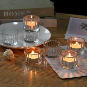 Tealight Candle Holder Set of 24, Clear Tea Light Candle Holder Glass for Wedding Decor, Tea Light Holders Bulk for Home Decor (Clear) Tealight Candle Holder Set of 24, Clear Tea Light Candle Holder Glass for Wedding Decor, Tea Light Holders Bulk for Home Decor (Clear)