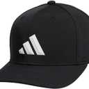 adidas Mens Three Bar Structured Snapback Adjustable Fit Hat 2.0 (One Size, Black/White)