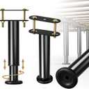 Adjustable Bed Frame Center Support Legs, Heavy Duty Cold Rolled Steel Bed Slat Support Legs with Wider Base, Bed Frame Leg Replacement, Furniture Support Reinforcement Kit (Height 5in to 7.8in) 2PCS