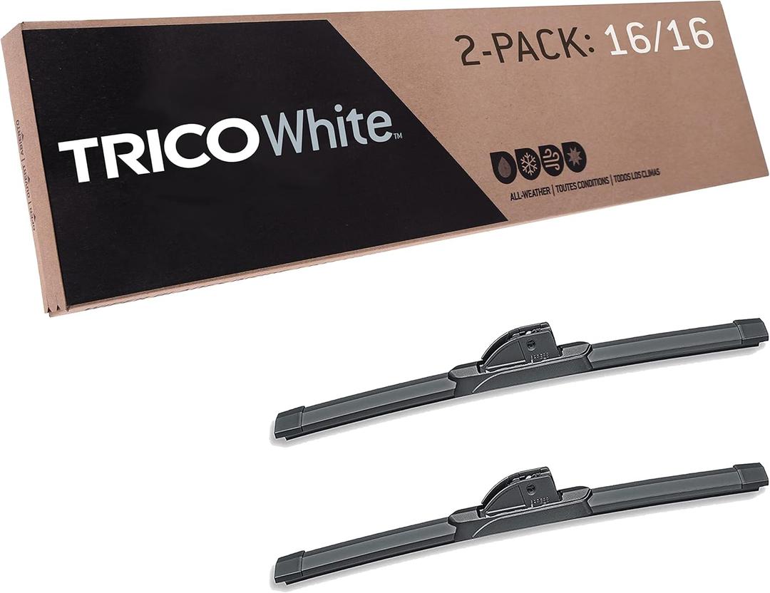 TRICO White 16" + 16" Extreme Weather Premium Winter Automotive Replacement Windshield Wiper Blades (Set of 2), Passenger and Driver Side All-Weather Beam Wiper Blades for Select Vehicle Models (16" + 16" Pair Pack)