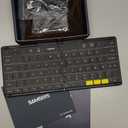 Samsers Full-Size Foldable Bluetooth Keyboard, KF08X Wireless Folding Keyboard with Backlight, Portable Travel Keyboards for iPhone iPad Smartphone Tablet Laptop, Android Windows Mac OS - Black