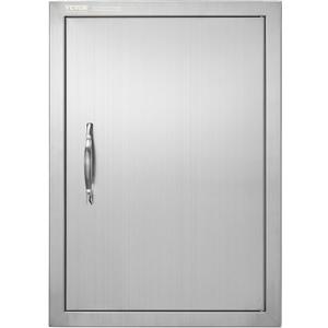 VEVOR BBQ Access Door, 17W x 24H Inch Single Outdoor Kitchen, Stainless Steel Flush Mount, Wall Vertical with Handle, for BBQ Island, Grilling Station, Outside Cabinet