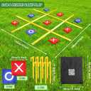 Jansun Giant Tic Tac Toe Outdoor Game, 4 Ft x 4 Ft Portable Tic Tac Toe Bean Bag Toss Game, Large Yard Toss Game Portable Toss Across Camping Games for Families Backyard Outdoor