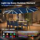 SUPERJARE 13ft Outdoor Patio Umbrella with Solar Lights, Double-sided Deck Pool Umbrella with 1.5 Inch Pole, Fade Resistant Canopy, 12 Sturdy Ribs, for Porch, Market, Backyard, Navy Blue(No Base)