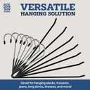 Zober Pants Hangers Non Slip - 20 Pack Open Ended Pants and Jean Hangers for Closet - Space Saving Clothes Hanger - Strong, Durable, Metal Pant Hangers (Black) (Chrome)