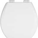 Toilet Seat, Slow Close, Soft Touch, Ultra-Smooth Matte Finish (No Orange-Peel Texture), Premium Moulded Wood, Quick Release, White, PIKLiDS (Round)