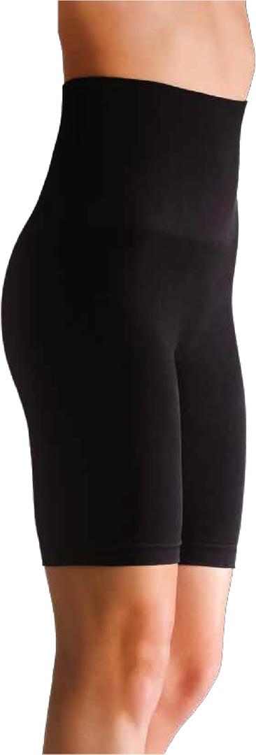 HUE womens High Waisted Body Shaper Shorts Shapewear for Women Tummy Control, Butt Lifting, Thigh Slimmer Shorts (Large, Black)