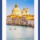 wyooxoo 18x24 Poster Frame Dark Blue Solid Wood Picture Frames Display Pictures 16x20 with Mat or 18x24 Without Mat Colorful Frame For Horizontal Vertical Wall Mounting