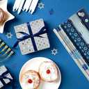 2 x The Dreidel Company 2-Pack Metallic Hanukkah Dreidels Theme Gift Wrap Design, Chanukah Roll 17.5" X 180" Inch - 15' Ft. Chanukah Wrapping Paper Roll