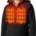 ORORO Upgraded Women's 4-Zone Heated Jacket with Heated Collar, Heated Coat with Detachable Hood (XXL)