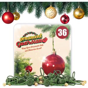 Christmas Ornament Guardian, Adjustable Ornament Hooks for Hanging Small Large Heavy Ornaments, Ornaments Hanger Hooks for Christmas Tree Hanging Holiday Ornaments (36)