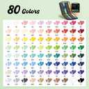 80 Colors Acrylic Paint Markers, Direct Liquid Acrylic Paint Marker Pen, Fabric Markers for Textile, Canvas, Rock, Glass, Wood, Paper, DIY, Acrylic Coloring Pens for DIY Craft Supplies