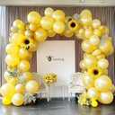 Pastel Yellow Balloon Garland - Double Stuffed Light Yellow Balloons Different Sizes Pearl Balloon Arch Kit For Easter Honey Bee Birthday Bridal Baby Shower Sunflower Party Decorations