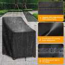 Kipiea Patio Chair Covers Waterproof Winter - Heavy Duty Lawn Outdoor Furniture Chair Covers with Anti UV and No Tears, No Fading (28" W x 36" D x 47" H)