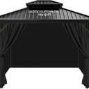 slashome 10'x12' Gazebo Curtains Outdoor Waterproof, Black Universal Replacement Curtain 4-Panels, Sidewalls with Zipper for Garden, Patio, Yard (Only Curtains)