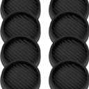 VOCOMO 2X2 Round Rubber Caster Cups, Non Slip Furniture Pads, Anti-Slip Gripper, Anti Skid Furniture Feet, Anti Slide Floor Protector for Bed Couch Table Chair Stoppers - (Black, 8 Pack)