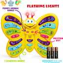 Preschool ABC Learning Toy, Interactive Educational Butterfly Toy for Toddlers, Animal Sounds & Music, Early Development See and Say Baby Toys for 3 Year Old Boys & Girls