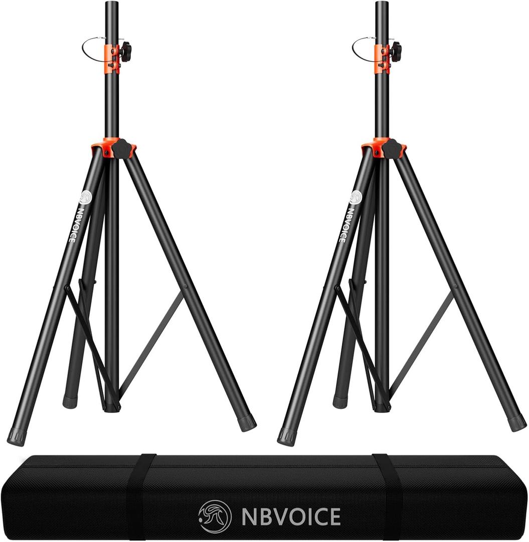 Speaker Stands Tripod Pair for Large Speakers - Adjustable Height 4.2 to 7.1-Foot, Durable Tripod with Non-Slip Rubber Feet, Portable with Carrying Bag for Stage, Studio, & Travel