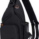 O-TBOST Travel Small Sling Bag Crossbody Bags for Women Men Casual Backpack Cross Body Pack Daypack for Hiking and Biking (black)