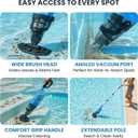 Handheld Pool Vacuum for Above Ground Pool, 18 GPM Powerful Suction | 60 min Runtime, 120m Fine Filter, 4-Section Pole, Cordless Rechargeable Pool Cleaner for Leaves, Sand and Debris, Ocean Blue