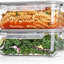 Vtopmart 1Pack 1860ml/63oz Large Glass Storage Containers with Lids, Meal Prep Food Container Set with Snap Airtight Lid for Baking, Microwave, Oven, Leak Proof, for Freezer, Dishwasher, Grey