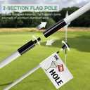 Golf Flagstick, Practice Putting Green Flag Stick for Yard, Pole Pin Flagpole Portable Mini Golf Flag Sticks 2 Section Design for Backyard 3Pcs & 1Pc