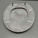 Round Marble Toilet Seat Natural Wood Toilet Seat with Zinc Alloy Hinges, Easy to Install also Easy to Clean, Anti-pinch Wooden Toilet Seat by Angol Shiold (Round, Gray) (Round-16.5)