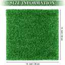TURSTIN 12 Pieces Artificial Grass Mat Square 12 x 12 Inch Fake Turf Patch Indoor Outdoor Garden Lawn Patio Balcony Synthetic Turf Mat Realistic Grass Rug for Crafts Miniature Garden DIY, Dark Green