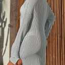 Saodimallsu Womens Sheer Swimsuit Coverup Top Bell Long Sleeve Mesh Ribbed Boat Neck Side Slit Beach Vacation Outfits (Green)