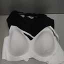 Wireless Jelly Bras for Women No Underwire - Seamless Padded T-Shirt Bralette with Support, Full Coverage Comfort Bra (2XL, Black + White)