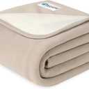 PetAmi Waterproof Pet Blanket Dog Bed Couch Cover for Furniture, Reversible Washable Soft Fleece (X-Large (60x80), Taupe/Beige)