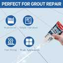 Tile Grout, 2 Pack White Grout Filler Tube, Grout Sealer for Bathroom, Shower, Kitchen, Floor Tile, Fast Drying Grout Pen Paint, Grout Repair Kit Restore and Tile Joints Line, Gaps