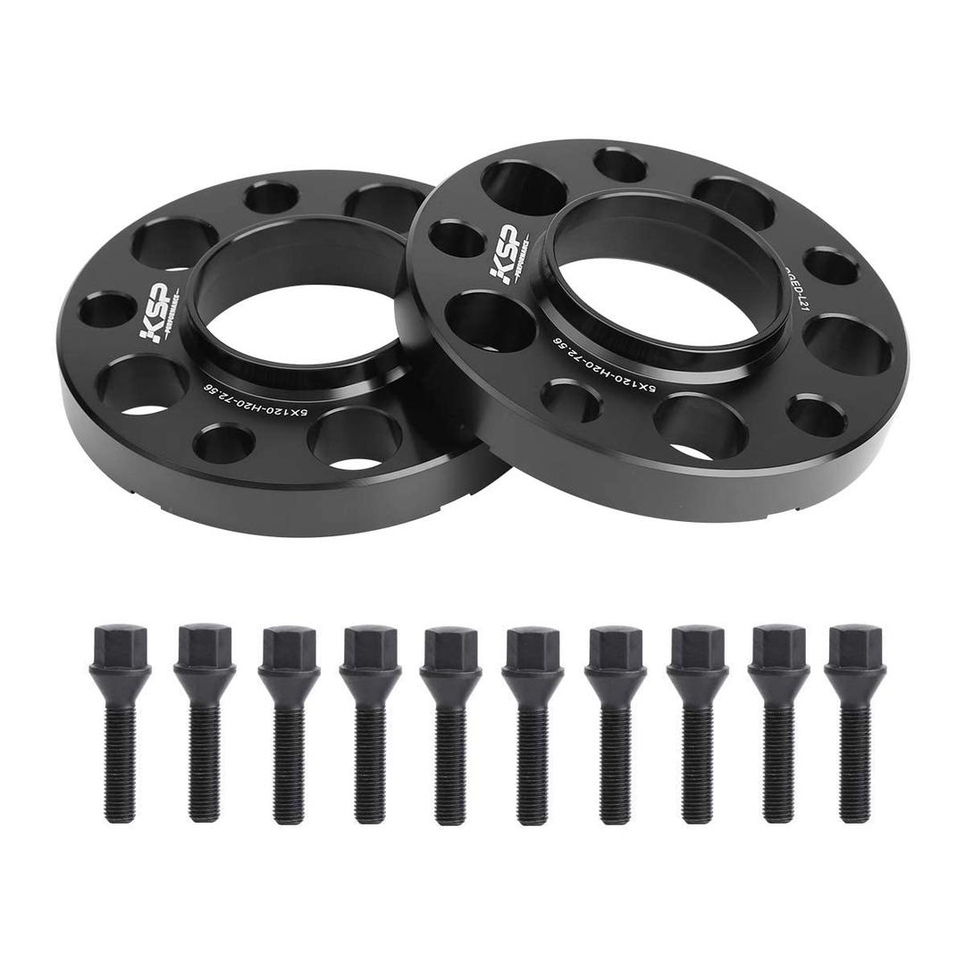 KSP Hubcentric Wheel Spacers 5x120mm, 20mm Thread Pitch M12x1.5 Hub Bore 72.56mm Forged Spacers for E82, E88 E36 E30 E90, E91, E92, E93 E28, E34 E23, E32, W38 E31, 2 Years Support (5 Lug)