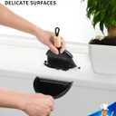 MR.SIGA Mini Dustpan and Brush Set, Portable Cleaning Brush and Dustpan Combo with Bamboo Handle, Black, 1 Set