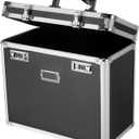 File Organizer Storage Box, Portable Locking Storage Totes - Storage Box with Dual Combination Locks for Filing Office Documents (Black)