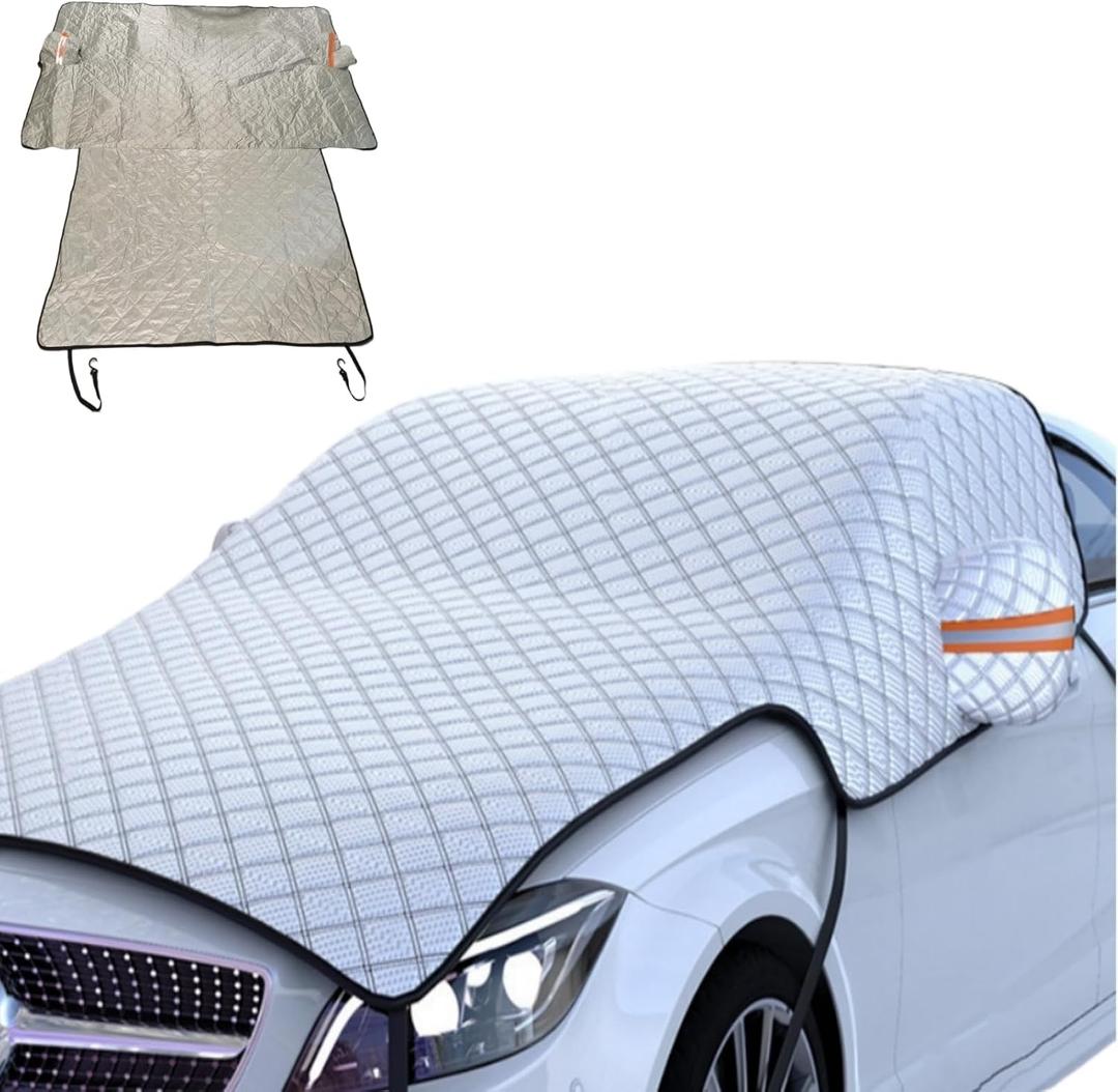Heavy Duty Snow Car Cover 7-Layer Thickened Enlarge 92"x87" inch Windproof Waterproof Windshield Cover for Ice and Snow, All-Season Versatility Universal Fit SUV/Truck/Sedan.