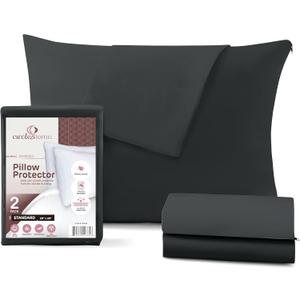 CirclesHome Wedge Pillow Cover 100% Cotton, Zippered Wedge Pillow Case Protector, Soft, Hypoallergenic & Breathable -Dark Grey, (25Wx26Lx7.5)