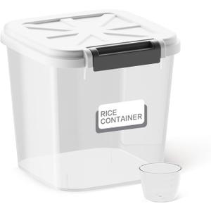Rice Container - Flour Rice Dispenser 20lbs/10kg/10.6qt Food Grain Cereal Bins Pet Food Storage Laundry Pods Container for Household Pantry Organization (20lbs)