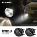 Bevinsee Front Fog Light Lamp Kit & Bulbs Compatible with Suzuki Grand Vitara 2006-2012 SX4 4Dr 2008-2012 Swift Pair Fog Light Assembly