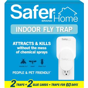 Safer Home Indoor Plug-in Fly Trap - SH502-2SR - Effective Fruit Fly Traps for Indoors, Gnat Traps for House Indoor, 400 Sq Ft Protection - Style: 2 Devices + 2 Glue Cards