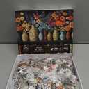 Wildflower Puzzles for Adults 1000 Pieces, PICKFORU Vintage Flower Book Puzzle, Wildflower Pages Jigsaw Puzzle for Book Lover, Floral Art Bookshelf Library Puzzles