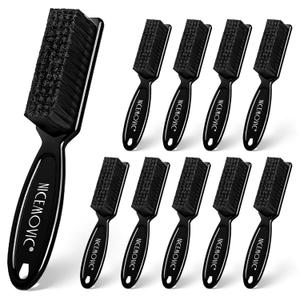 NICEMOVIC Barber Clipper Brushes, 10 Pcs Plastic Handle Nylon Bristles Cleaning Brush, Multifunctional Cleaning Supplies for Hair Styling Tools, Kitchen Sink, Shoes (Black)
