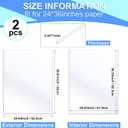 Sherr 2 Pcs Rigid Print Protectors Fit 24 x 36 Inch Poster Paper, Top Loading Page Protectors Plastic Poster Sleeves PVC Clear Sheet Holder to Display Photo Document Magazine Certificate
