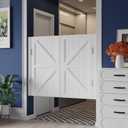 Swinging Doors Cafe Doors, Interior Solid Wood Swing Door, Saloon Cafe Doors, Auto Close Swinging barn Door Swinging Door, Bar Porch Entrance Counter Swinging Door for Indoor (White, 35.4"x35.4")