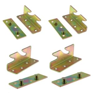 DGZZI 1 Set 83x33x26mm Bed Insert Fitting and Matching Screw Heavy Duty Alloy Steel Bed Rail Bracket Furniture Connector for Bedposts Bed Rail Headboard