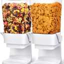 Cereal Dispenser Countertop 2pcs,5.5L Cereal Containers Storage Dispenser for Pantry,Dry Food Storage Rice Containers,Candy Dispenser,Snack Organizer Machine for Grains, Nuts,Oatmeal, Pet Food White