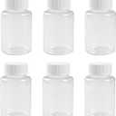12 PCS 100 ML 3.3 OZ Plastic Clear Bottles Empty Container with White Screw Cap Solid Powder Case Refillable Storage Holder Sample Jar for Dispense Different Items