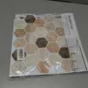 Hexagon Tiles Peel and Stick Backsplash for Kitchen, 10-Sheet Stick on Tiles Kitchen Backsplash, Pink 3D Peel and Stick Wall Tile12''12''